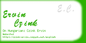 ervin czink business card